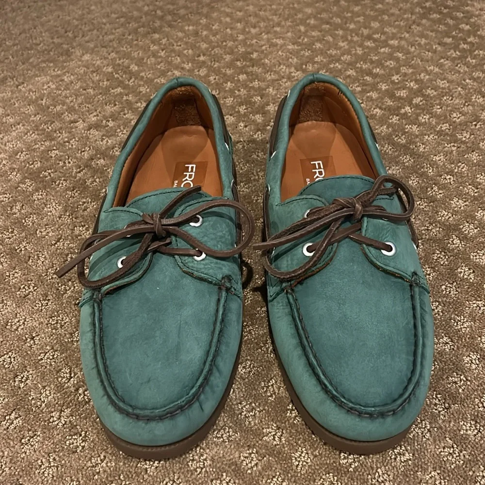 Just Like Sebago’s Froats Men's Green Leather W/Brown Rubber Soles Boat Shoes
